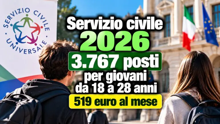 Servizio civile 2026, 3.767 posti per giovani da 18 a 28 anni: 519 euro al mese